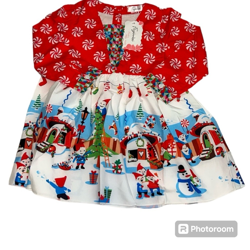 Fuyimei girls toddler long sleeved Christmas dress size 120